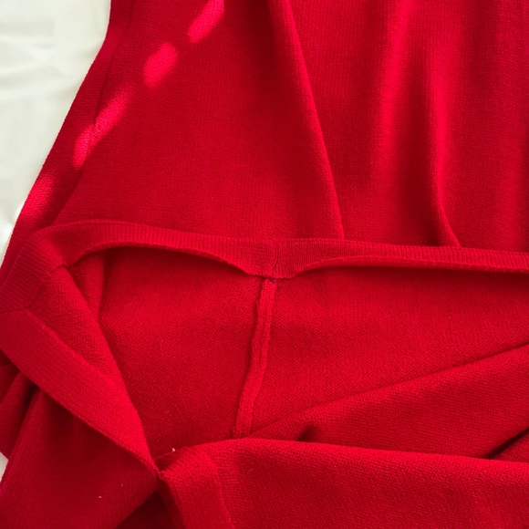 St.John Evening Sleeveless Knit Red Holiday Dress Rhinestone Neckline 6 - Picture 12 of 12